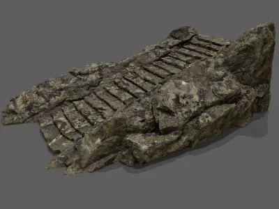 Stairs stone staircase Low-poly 3D model get