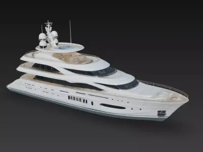Luxury Mega Yacht Exterior - Modern Superyacht  3D print model