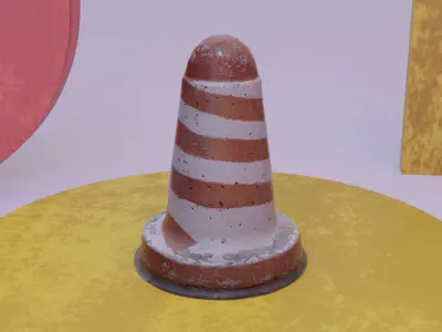 Concrete road bollard 03 Low-poly 3D model