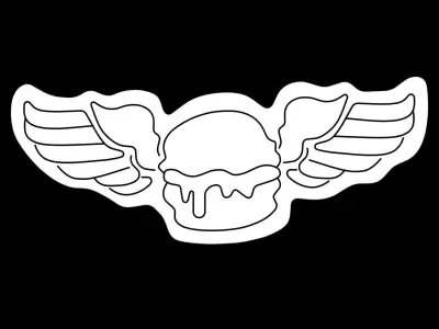 Burger Neon Sign 3D model