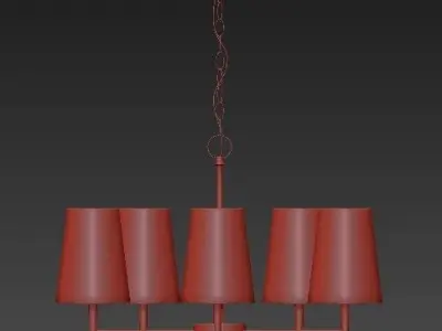 Ganador 5 Light Shaded Chandelier 3D model