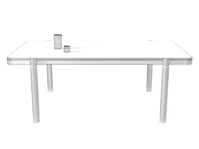 Gustav Rectangular Dining Table 3D model