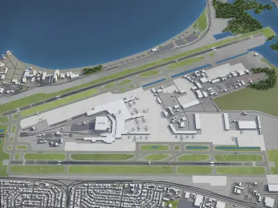 San Juan Airport Low-poly 3D model