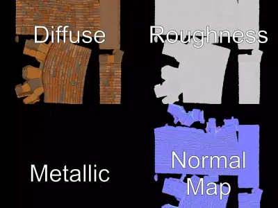 Rustic Brick Wall model pack Texture 3