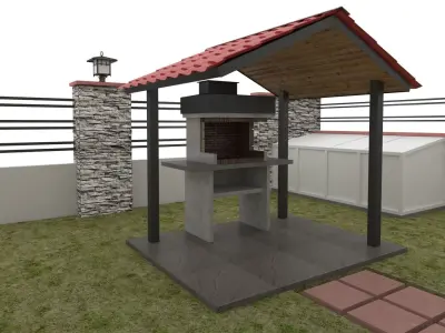 Residential House with exterior 123 - 3D model  3D model