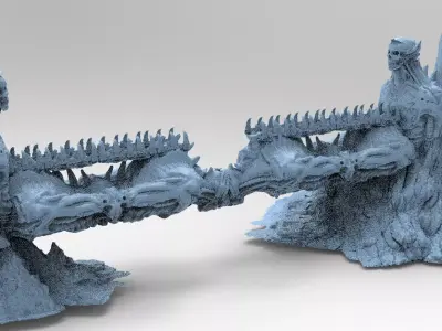 Alien organic Robot statue Mountain 2  3D model