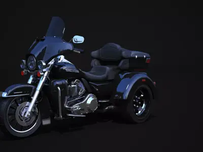 H-D Tri Glide Custom 3D model