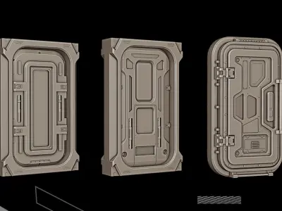 20 Futuristic SciFi Door kitbash vol4 3D model