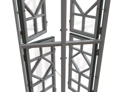Scandinavian wooden window 3D model
