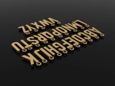 LONG NARROW LETTER PENDANT CHARM FRAME 3D print model