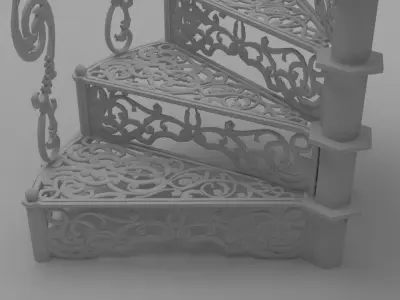 Cast Iron Staircase Free 3D model