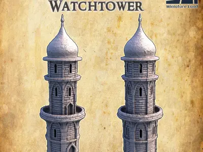 Eastern Watchtower Tabletop Terrain 28MM 3D print model 3D print model