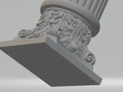Artcam 3D piller relief 3D model