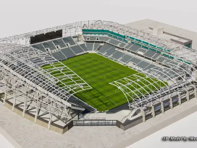 BMO Stadium Los Angeles-USA Low-poly 3D model