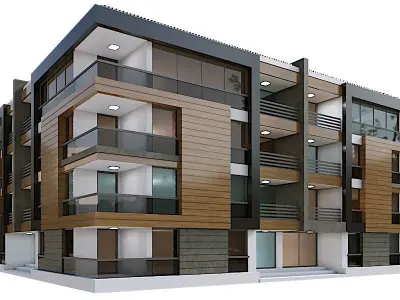 Modern Residential Building 17 3D model