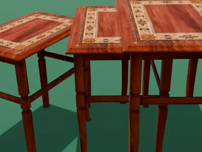 Table Pack 3D Model Low-poly 3D model