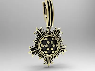 Sun earrings 3D print model