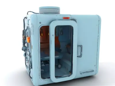 Industrial SciFi Control Room model pack Low-poly 3D model