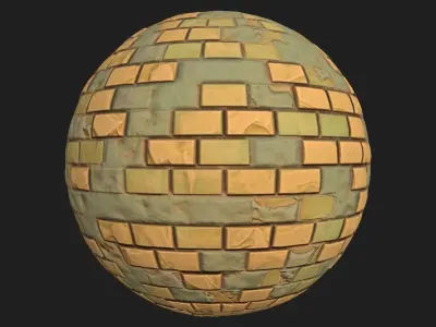 Stylized Brick 1- Substance Procedural Generator Material Texture