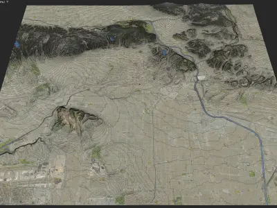 Los Angeles - 3D Terrain Low-poly 3D model