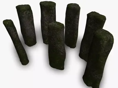 Rock Pillars - Moss Low-poly 3D model