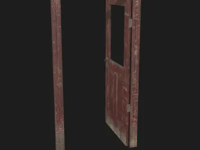 Door old 2 pbr Low-poly 3D model