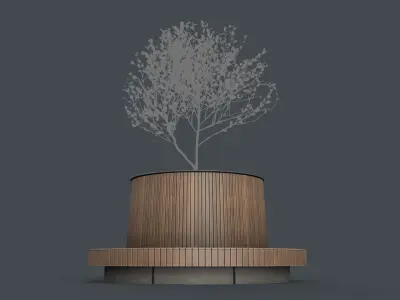 Modern Outdoor Bench 121 PBR Game Ready Low-poly 3D model