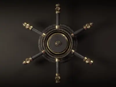 Wheel Lever Mechanism Low-poly 3D model