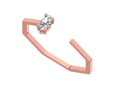 Open End Women Light Weight Band Marquise Stone Ring 3D print model