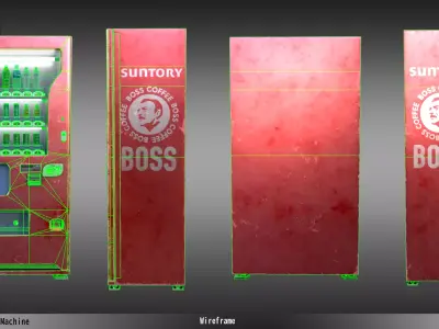 Japanese Vending Machine Game Ready Low-poly 3D model