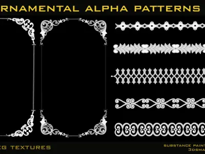 30 Ornamental Alpha Patterns 2k jpeg-psd files Texture