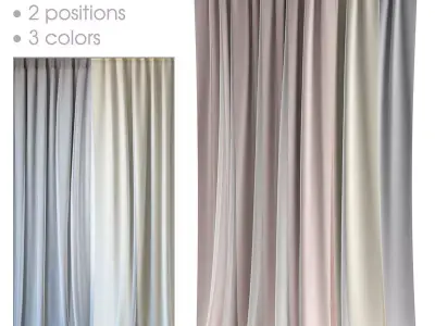 Curtains 127 Wayfair Harborcreek Solid Blackout Thermal Rod 3D model
