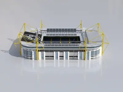 BVB Stadion Dortmund Signal Iduna Park Euro 2024 Low-poly 3D model