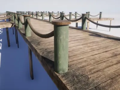 wooden pier - Game Ready - AR VR Low-poly 3D model