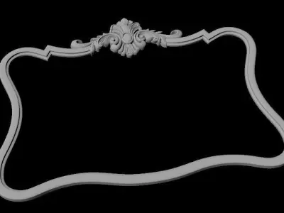 MIRROR ornate frame 3D model 4