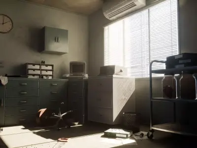 Clinic Interior Low-poly 3D model