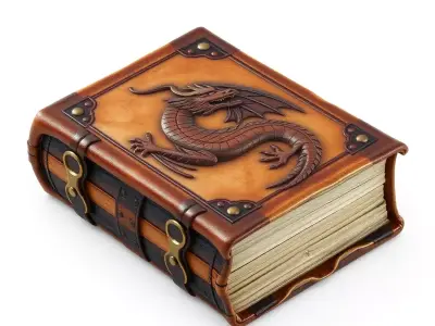 Ornate Dragon Leather Journal Low-poly 3D model