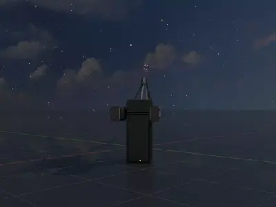 Railway Crossing Barrier 4 m closed Low-poly 3D model