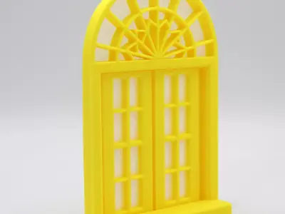 Functional Double windows style 6 multi-color 3D print model