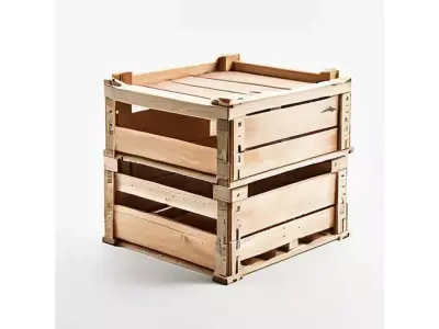 Wooden Supply Crate Stack for 3D print 3D model