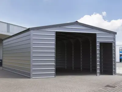 Industrial metal shed warehouse 3D model