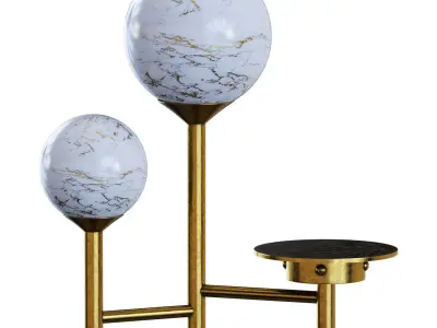 Moon Table Lamp Low-poly 3D model