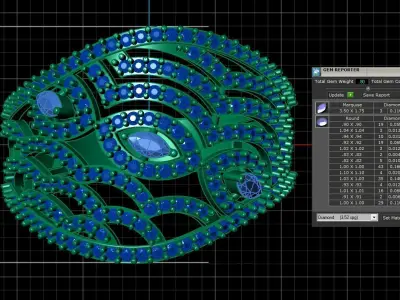 Diamond Ring for Women 3D print model 4