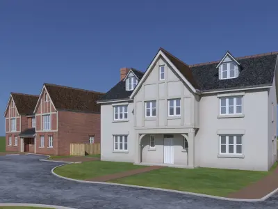 UK country neighborhood 3D model