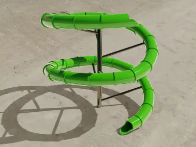 Water Slide Low-poly 3D model 3