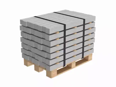 Concrete Slabs On Wood Pallet 3D model purchase