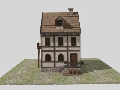 Medieval House Low Poly Low-poly 3D model