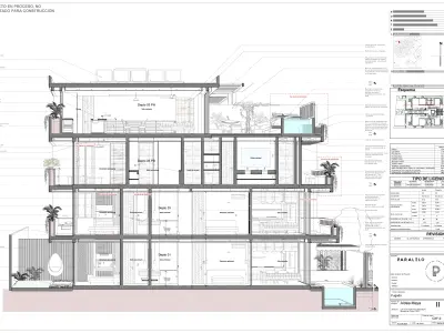 Edificio residencial en la playa Low-poly 3D model
