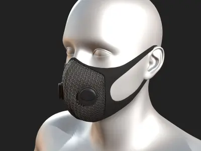 Gas mask 3d model military combat fantasy fabric  Low-poly 3D model
