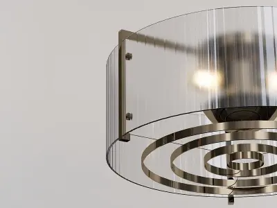 LUSSA brass and glass ceiling light 3D model